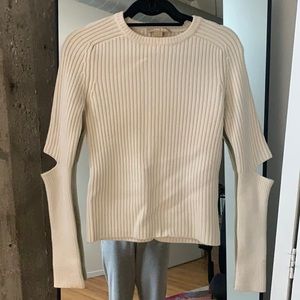 Cream heavy knit sweater designed by Michael Kors